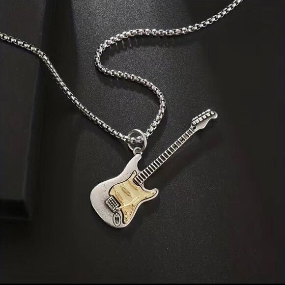 Large Guitar Rocker Necklace #737 - Picture 1 of 12